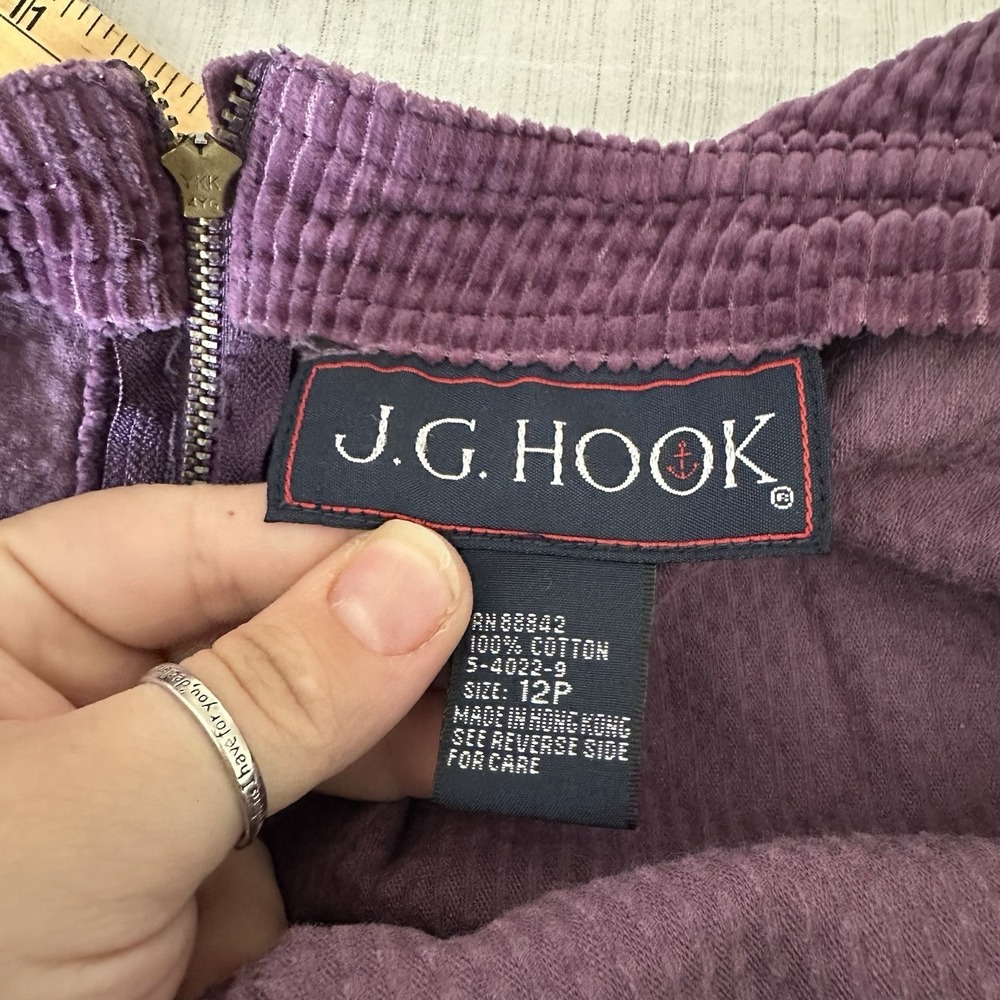 VTG JG Hook Women Maxi Jumper Dress Size 12P Purple Corduroy Cottagecore Overall - Picture 4 of 8
